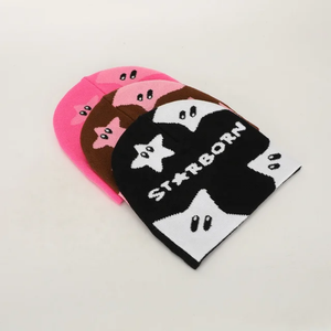 Gorro de invierno de calavera acrílica Unisex de alta calidad, gorro de punto bordado personalizado al por mayor con etiqueta tejida teñida - Product Image 5