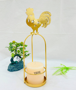 Vintage Gold Metal Taper Candlestick Holder <b>Set</b> Home Decorative <b>Lantern</b> for Wedding Parties and Outdoor Occasions - Product Image 6