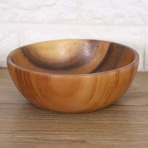Ensemble de bol de service en bois naturel fabriqué à la main personnalisé de haute qualité hautement poli sculpté pour la maison hôtel restaurant pour l'inde - Product Image 1