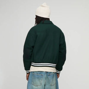 Veste de baseball pour homme en style américain, doublure matelassée en laine, taille plus, respirante, col rabattu, séchage rapide, OEM - Product Image 3