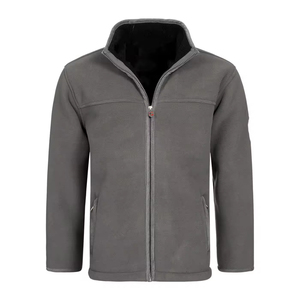 Veste denim d'hiver chaude à fermeture éclair complète pour hommes avec col montant et poches latérales en tissu de toile vêtements d'extérieur - Product Image 1