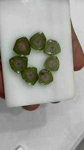 Rebanadas de turmalina de sandía natural bellamente cortadas, piedras preciosas de turmalina genuinas, piedras preciosas de turmalina natural y certificada - Product Image 6