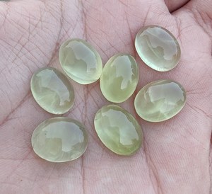 คุณภาพสูง 100% ธรรมชาติ Prehnite รูปไข่ Cabochons แท้แบนกลับปรับเทียบ 3A + คุณภาพอัญมณีสําหรับเครื่องประดับทํา OEM - Product Image 5
