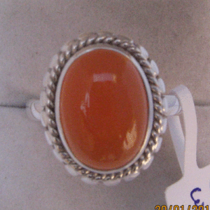 Shah Gems Women's Natural Carnelian <b>Ring</b> in 925 Sterling Silver <b>Dainty</b> Everyday Wear with Rhodium Plating and 14K Metal Purity - Product Image 1