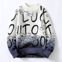 Pull-over à manches longues uni pour homme, style coréen, anti-plis, tricoté 100% coton respirant, col rond, résistant au rétrécissement, collection automne