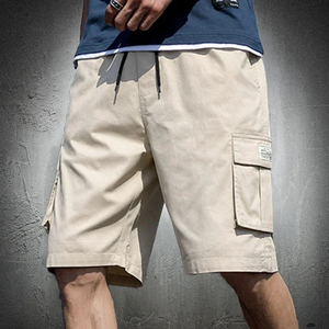Pantalones Cortos Cargo de Algodón para Hombre, Bermudas hasta la Rodilla con Cordón, Color Caqui, Talla Grande 7XL, Verano - Product Image 1
