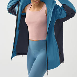 Mode femmes veste de randonnée en plein air en cuir véritable toile fini respirant coupe-vent taille régulière Offre Spéciale - Product Image 3