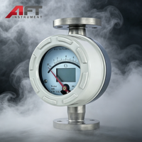 Rotámetro Industrial Digital de 24 VCC de Acero Inoxidable para Líquidos, GLP, Gas para Horno, Helio, Neón, con Brida y Tubo Metálico, Certificado CE