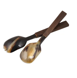 Natural Buffalo Horn Handmade /Salad Server farmhouses accessories buffalo ox horn salad server With Sale Product - Product Image 3