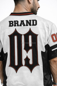 Maillot de football américain OEM haut de gamme, grande taille, été, vente en gros, design personnalisé, 100 % polyester, unisexe, manches courtes, antibactérien - Product Image 4