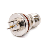 Connecteur coaxial RF TNC femelle à angle droit, montage sur circuit imprimé, traversant, à souder, 50 ohms, laiton plaqué or, étanche DIP