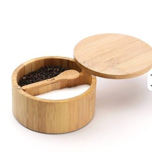Recipiente Organizador para Despensa con Tapa de Madera, Venta al por Mayor en Navidad, Recipiente Redondo de Madera para Almacenamiento con Tapa de Madera - Product Image 6