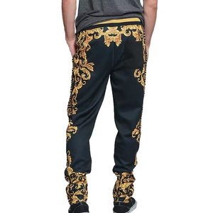 95% โพลีเอสเตอร์5% สแปนเด็กซ์ฟอยล์สีทองพิมพ์ซับลิเมชันแทร็คกางเกงขายาวสำหรับผู้ชาย - Product Image 2