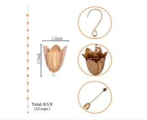 Chaîne de pluie en métal de qualité supérieure pour le drainage des gouttières de toit de jardin - Product Image 6