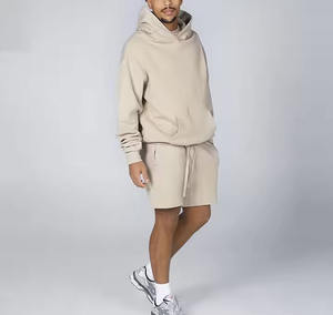 Streetwear d'été personnalisé Sweat-shirt décontracté Short pour femme Ensemble deux pièces Sweat à capuche unisexe 100% coton de haute qualité - Product Image 2
