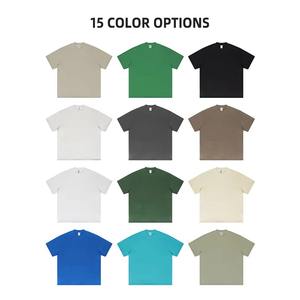 T-shirts d'été pour hommes, poids lourd 330Gsm, logo personnalisé imprimé Vintage de qualité supérieure, surdimensionnés, épaules tombantes, respirants - Product Image 4