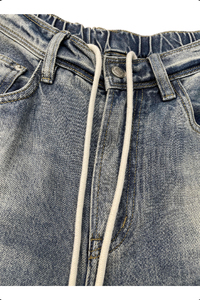 Pantalon en jean baggy unisexe taille plus du fabricant, coupe droite, taille moyenne, respirant, écologique, imprimé léger - Product Image 2