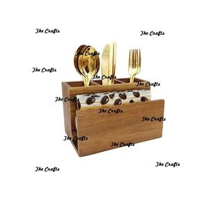 Porte-couverts en bois à quatre compartiments Support en forme d'hexagone de la meilleure qualité pour l'utilisation d'hôtel et de restaurant - Product Image 5