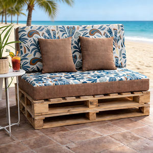 Ensemble de 4 coussins de palette d'extérieur en tissu durable 120x80 + 120x50 cm pour canapé de jardin, épaisseur 12 cm avec housse amovible - Product Image 1