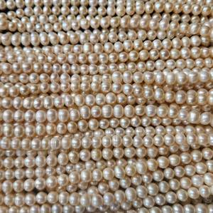 Cuentas de perlas de agua dulce doradas cultivadas naturales, piedras preciosas blancas sueltas sin tratar, efectos ópticos de cambio de Color para la fabricación de joyas - Product Image 1