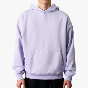 เสื้อฮู้ดแขนยาวสำหรับผู้ชายเสื้อฮู้ดฉลากส่วนตัวทรงโอเวอร์ไซส์ใส่สบายสีพื้น - Product Image 5