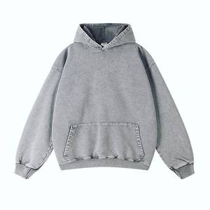 Customizable Heavyweight Acid Wash <b>Hoodie</b> 85% Cotton 15% Polyester Drop Shoulder Design Embroidered Logo <b>Strings</b> Casual Winter - Product Image 2