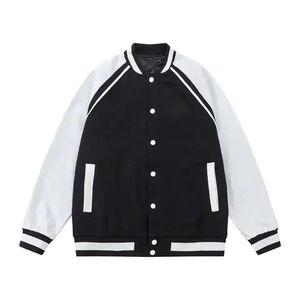 Chaquetas universitarias con logotipo personalizado de talla grande para hombre, ropa de invierno de piel de vaca, diseño de Letterman liso, venta al por mayor, opción en blanco - Product Image 1