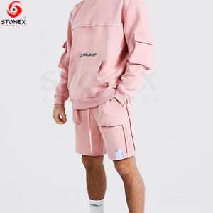 ชุดเสื้อยืดแขนสั้น2ชิ้นสำหรับผู้ชายชุดกางเกงขาสั้นผ้าฝ้าย100% 2ชิ้นสำหรับผู้ชายปรับแต่งโลโก้ - Product Image 6