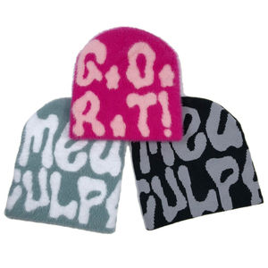 Chapeau en mohair brodé avec logo personnalisé de haute qualité, chaud, respirant, imperméable, pour faible MOQ, vente en gros, nœuds, camouflage - Product Image 3