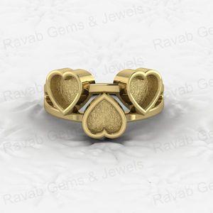 Anillo de ajuste en blanco de Semi-montaje en forma de corazón de Plata de Ley 925 sólida de alta calidad, bueno para cenizas y trabajo de resina, joyería de leche materna - Product Image 1