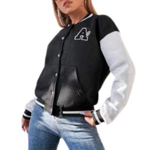 Blousons aviateur court pour femmes personnalisé vente en gros veste universitaire pour femmes - Product Image 5