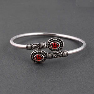 Pulsera de plata esterlina 925 con granate natural chapado en oro Pulseras de Moda para regalo - Product Image 2