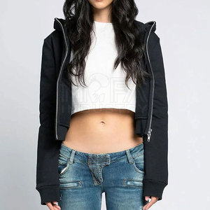 Sudaderas Cortas con Cremallera para Mujer, Tendencia 2025, Invierno, Tela Transpirable Antiarrugas, Diseño Frontal con Impresión Personalizada - Product Image 4