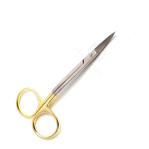 Tijeras de goma de hoja curva de medio oro universal-Tijeras quirúrgicas dentales manuales alemanas de acero inoxidable - Product Image 2