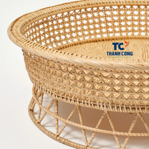 Top 2024 Fábrica al por mayor Material de ratán Almacenamiento Bandeja para servir alimentos para exhibición Color natural Gran capacidad Contacto seguro para alimentos - Product Image 2