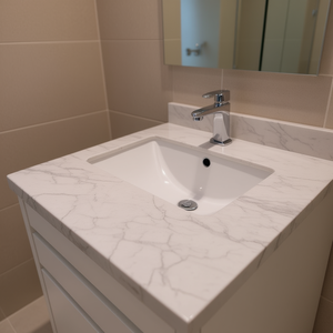 Plans de travail personnalisés pour cuisines et salles de bain en quartz Calacatta, comptoirs en pierre naturelle Carrara Calacata, découpe préfabriquée pour projets hôteliers - Product Image 3
