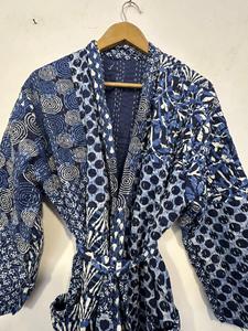 Robe Kaftan en Coton à Motifs Floraux Imprimés à la Main pour Femmes - Vêtement d'été Bohème en Coton - Robe Kaftan en Coton à Imprimé Jungle pour Demoiselle d'Honneur - Product Image 3