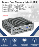 Ordinateur industriel sans ventilateur Partaker avec processeur Intel Core de 6e génération I3 6100U I5 6200U I7 6500U, DDR4, double LAN, VGA, mini PC