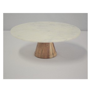 Precio al por mayor de fábrica Soporte de pastel de madera y mármol Pantalla de postre hecha a mano de una sola lágrima Soporte de pastel de forma cuadrada al mejor precio - Product Image 2