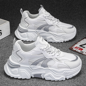 Baskets de sport mode pour hommes, style campus, épaisses, respirantes, blanches, personnalisées OEM, vente en gros, style tendance - Product Image 1