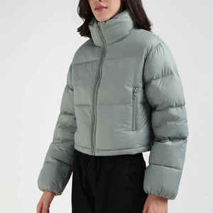 Wholesale High Quality Custom Ladies Short Outwear Clothes Manufacturer Winter <b>Crop</b> Puffer <b>Jacket</b> for Women - Product Image 3