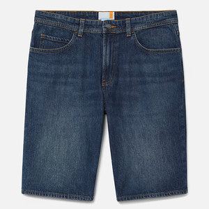 กางเกงขาสั้นผ้ายีนส์ซักด้วยหินสีเข้มลายนูนสำหรับผู้ชายกางเกงขาสั้นผ้ายีนส์ทรงหลวมดีไซน์โลโก้แบบตามสั่งสำหรับฤดูร้อนสินค้าใหม่2025 - Product Image 3