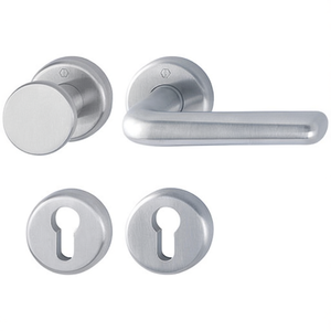 Manijas Planas de Acero Inoxidable HOPPE para Cerraduras Redondas PZ DIN, Juego de Rosetas Izquierda/Derecha E48/17KV/17KVS/1730Z - Product Image 2