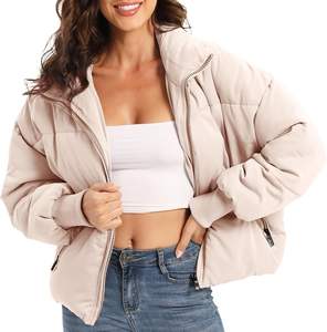 Ropa de abrigo personalizada ligera, chaquetas para mujer, ropa de invierno, chaqueta acolchada para mujer, chaqueta transpirable con cuello vuelto para mujer - Product Image 1