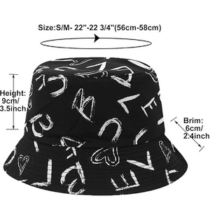 Sombreros de Pescador Unisex Europeos y Americanos, Estampados con Letras y Dibujos Animados, Ajustables, Ligeros, de Algodón y Lino, para Verano y Playa - Product Image 5