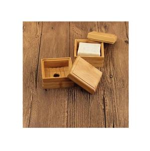 Porte-savon en bambou écologique durable de qualité supérieure avec forme rectangulaire antidérapante pour le comptoir de la salle de bain Plateau à savon solide - Product Image 3