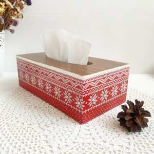 Boîte à mouchoirs rectangulaire en bois émaillé, classique et faite à la main, en gros, à prix abordable - Product Image 3