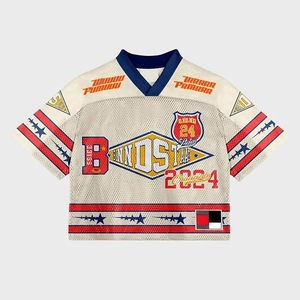 Camiseta de fútbol por sublimación clásica con cuello Polo vintage retro personalizada OEM, ropa de fútbol americano con camiseta de malla para camisetas de fútbol - Product Image 1