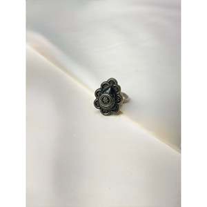 Rose Gold Plated 925 Silver <b>Adjustable</b> <b>Ring</b> Fashionable Teardrop Dome with Rava Work & Bezel Setting for Gift - Product Image 1