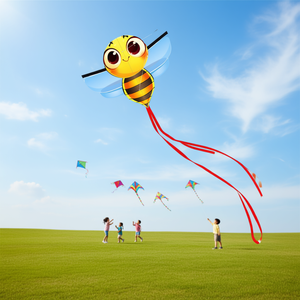 Bdt Single Line Kite Outdoor <b>Toy</b> with 30m Line and 100x78cm *Bee* Incl. 2.8m Ribbons - Product Image 3